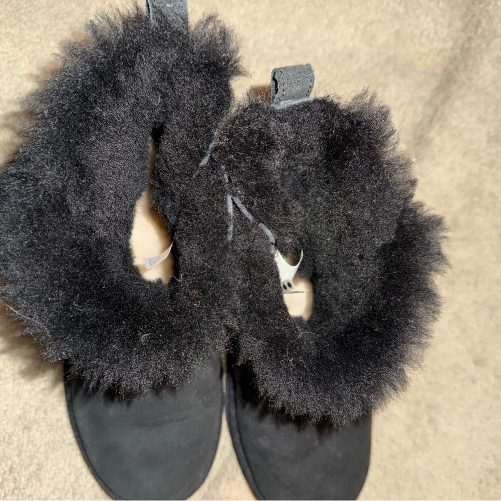 Black Furry Winter Boots